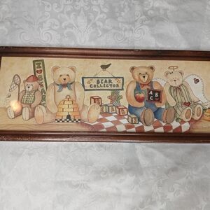 Vintage 1990s Bear Collector Framed Wall Art NEW
